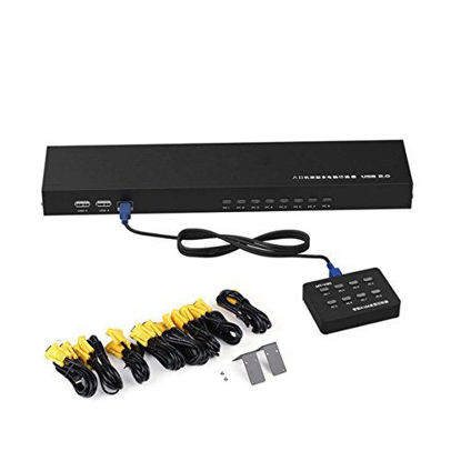 Picture of Smart KVM Switch, 8 Port Manual Key Press dvr Switch VGA USB Remote Extension Switcher Console with 8pc Original Cable