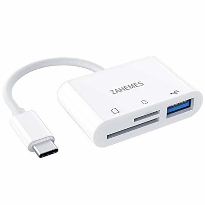 Picture of ZAHEMES USB C SD Card Reader Micro SD Card Reader Camera Memory Card Reader SD Card Adapter