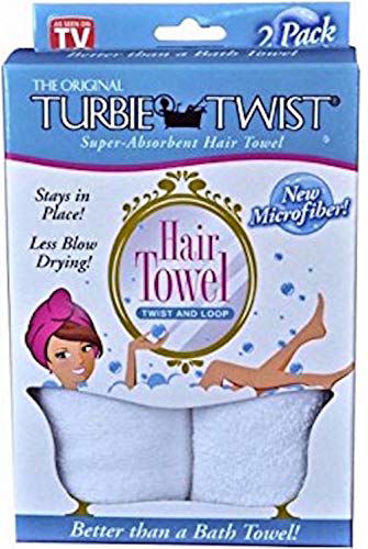 GetUSCart- Turbie Twist Super Absorbent Microfiber Hair Towel Wrap - Hands Free Hair Drying Towel - 2 Pack (White) GetUSCart- Turbie Twist Super Absorbent Microfiber Hair Towel Wrap - Hands Free Hair Drying Towel - 2 Pack (White)
