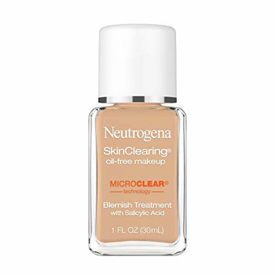 Picture of Neutrogena SkinClearing Oil-Free Acne and Blemish Fighting Liquid Foundation with Salicylic Acid Acne Medicine, Shine Controlling, for Acne Prone Skin, 115 Cocoa, 1 fl. oz