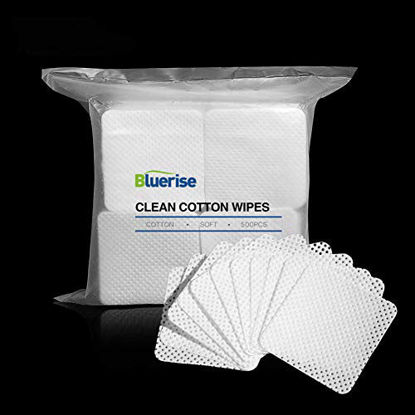 Picture of BLUERISE 500Pcs Nail Pliosh Remover Wipes Cotton Soft Lint Free Nail Wipes Nail Polish Remover Pads Absorbable
