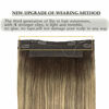 Picture of GOO GOO Halo Hair Extensions Human Hair Ombre Chocolate Brown to Honey Blonde 70g 14 Inch Hairpiece Natural Real Hair Extensions Flip in Hidden Crown Hair Extensions with Invisible Fish Line Straight