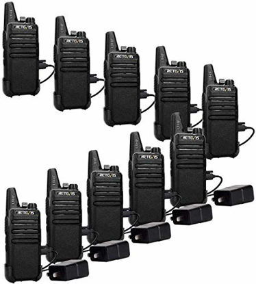 Retevis RT21 Walkie Talkies with Earpiece and Mic Set, Adults Long Range 2  Way Radios, Portable FRS Two-Way Radios(2 Pack)