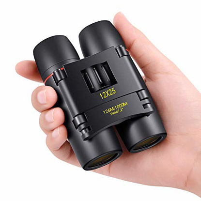 Picture of POLDR 12X25 Small Pocket Binoculars Compact Adults,Mini Kids Binoculars Boys for Bird Watching,Concert Theater Opera