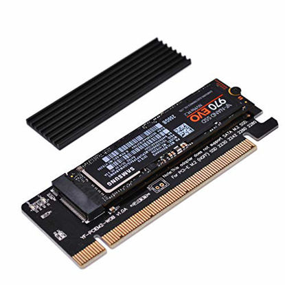 Picture of EZDIY-FAB NVME PCIe Adapter, M.2 NVME SSD to PCI Express Adapter with Heat Sink, Only Support PCIe x16 Slot,Support M.2 SSD 2230 2242 2260 2280