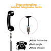 Picture of Telephone Handset Cord Detangler,Uvital 1 Pack Landline Handset Cord Cable 8Ft Uncoiled(1.2 Ft Coiled) and 1 Pack Anti-Tangle Telephone Cord Untangler 360 Degree Rotating Swivel Cord(Black)