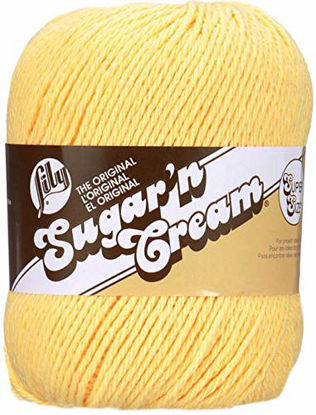 Picture of Lily Sugar 'N Cream Super Size Solid Yarn, 4oz, Gauge 4 Medium, 100% Cotton - Yellow - Machine Wash & Dry