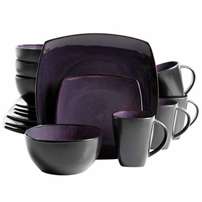 Picture of Gibson Soho Lounge Dinnerware set, Square, Purple