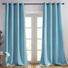Picture of NICETOWN Living Room Blackout Curtains - Window Treatment Thermal Insulated Solid Grommet Blackout Panels/Drapes for Nursery (Teal Blue=Light Blue, Set of 2 Panels, 52 by 95 Inch)