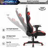 Picture of Homall Gaming Chair Office Chair High Back Computer Chair Leather Desk Chair Racing Executive Ergonomic Adjustable Swivel Task Chair with Headrest and Lumbar Support (Red)
