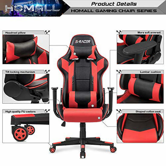 GetUSCart Homall Gaming Chair Office Chair High Back Computer Chair Leather Desk Chair Racing