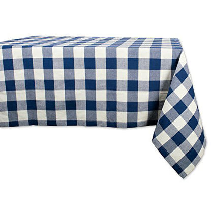 Picture of DII Buffalo Check Collection Classic Tabletop, Tablecloth, 52x52, Navy & Cream