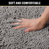 Picture of Bath Mats for Bathroom Non Slip Luxury Chenille Ultra Soft Bath Rugs 24x36 Absorbent Non Skid Shaggy Rugs Washable Dry Fast Plush Area Carpet Mats for Indoor, Bath Room, Tub - Grey
