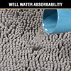 Picture of Bath Mats for Bathroom Non Slip Luxury Chenille Ultra Soft Bath Rugs 24x36 Absorbent Non Skid Shaggy Rugs Washable Dry Fast Plush Area Carpet Mats for Indoor, Bath Room, Tub - Grey