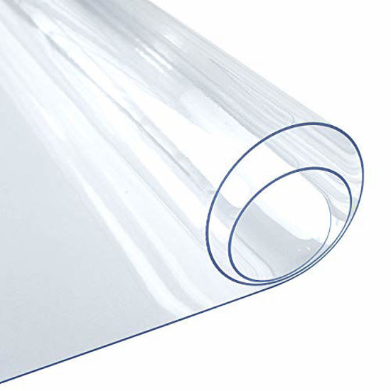 Picture of OstepDecor Custom 60 x 44 Inch Clear Table Cover Protector, 1.5mm Thick Table Pad for Dining Room Table, Clear Table Cloth Cover Protector, Plastic Table Cloth for Kitchen Wooden Table