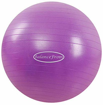 Picture of BalanceFrom Anti-Burst and Slip Resistant Exercise Ball Yoga Ball Fitness Ball Birthing Ball with Quick Pump, 2,000-Pound Capacity (38-45cm, S, Purple)