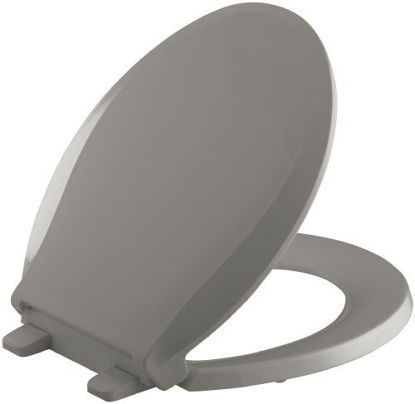 Picture of KOHLER K-4639-K4 Cachet Quiet-Close with Grip-Tight Bumpers Round-front Toilet Seat, Cashmere