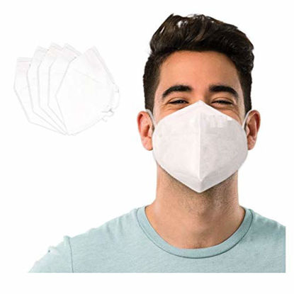 Picture of 5 Layer Protection Breathable Face Mask (5 pcs) - Filtration>95% with Comfortable Elastic Ear Loop | Non-Woven Polypropylene Fabric (White)