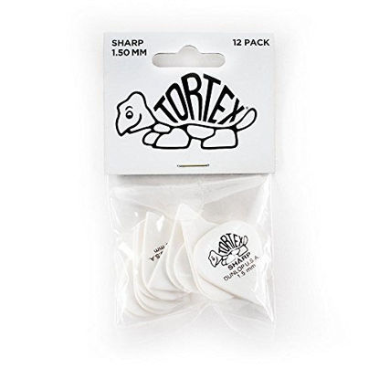 Picture of Dunlop 412P1.5 Tortex Sharp, White, 1.5mm, 12/Player's Pack