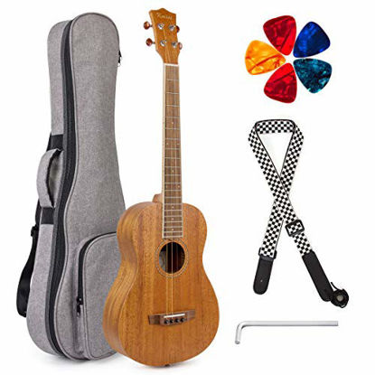 Picture of Kmise Tenor Guitar 30 inch Mahogany Instrument kit with strap picks sponge ukulele gig bag