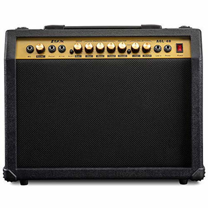 Picture of LyxPro 40 Watt Guitar Amplifier Built In Speaker Active Passive, Headphone And Microphone,Aux Input Includes Gain Bass Middle Treble Delay Time Repeat Volume And Grind
