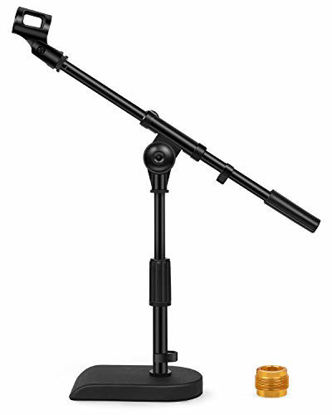Picture of InnoGear Adjustable Desk Microphone Stand, Weighted Base with Soft Grip Twist Clutch, Boom Arm, 3/8" and 5/8" Threaded Mounts for Kick Drums, Guitar Amps, Blue Yeti and Blue Snowball
