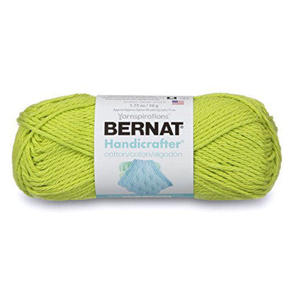 Picture of Bernat Handicrafter Cotton Solids Yarn, 1.75 oz, Gauge 4 Medium, 100% Cotton, Hot Green
