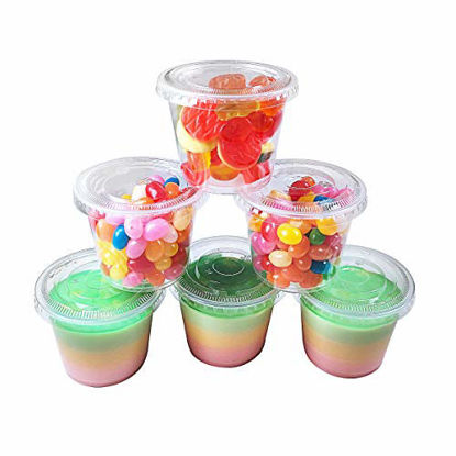 Picture of TashiBox 200-5.5 Ounce Disposable Plastic Jello Shot Cups with Lids, Souffle Portion Cups