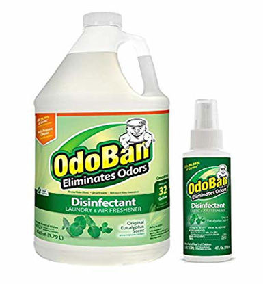 Picture of OdoBan Odor Eliminator and Disinfectant, 1 Gallon Concentrate and 4oz Travel Spray, Eucalyptus Scent