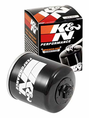 Picture of K&N Motorcycle Oil Filter: High Performance, Premium, Designed to be used with Synthetic or Conventional Oils: Fits Select Honda, Kawasaki, Polaris, Yamaha Vehicles, KN-303