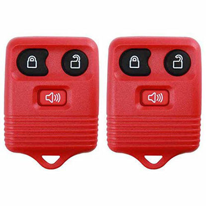 Picture of 2 KeylessOption Red Replacement 3 Button Keyless Entry Remote Control Key Fob Clicker