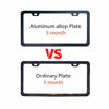 Picture of LivTee Black Aluminum License Plate Frames, 2 PCS Car Licence Plate Covers Slim Design with Black Bolts Washer Caps for US Vehicles
