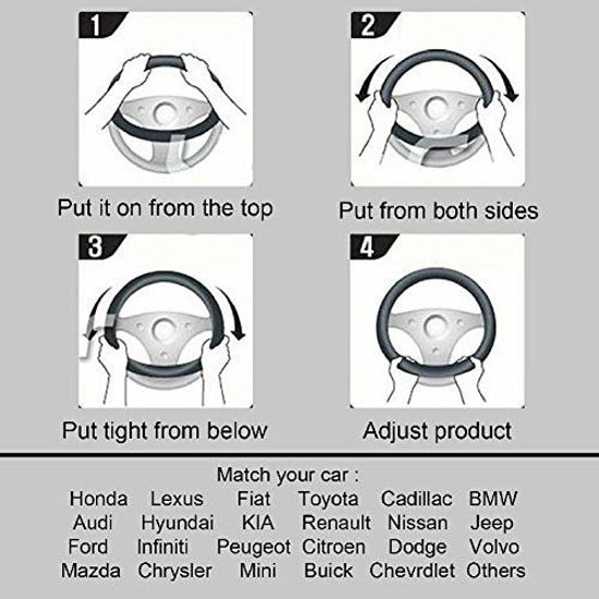 GetUSCart Yontree Fashion Fluffy Steering Wheel Covers for Women/Girls