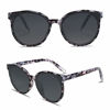 Picture of SOJOS Fashion Round Sunglasses for Women Men Oversized Vintage Shades SJ2057 with Black Marble Frame/Grey Lens