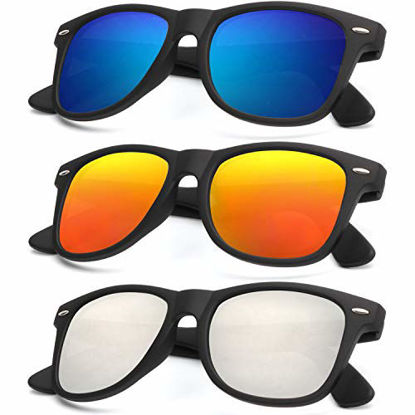 Picture of Polarized Sunglasses for Men and Women Matte Finish Sun glasses Color Mirror Lens 100% UV Blocking