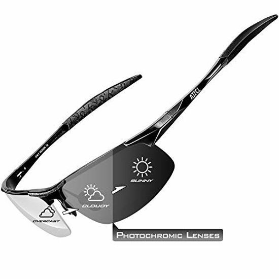 GetUSCart- ATTCL Men's Fashion Driving Polarized Sports Sunglasses for Men  Al-Mg Metal Frame Ultra Light (Photochromic-(day Driving) 8177)