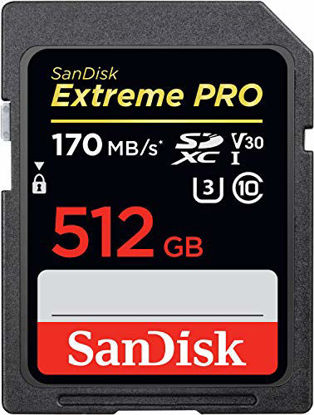 Picture of SanDisk 512GB Extreme PRO SDXC UHS-I Card - C10, U3, V30, 4K UHD, SD Card - SDSDXXY-512G-GN4IN