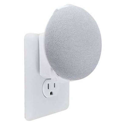Picture of The Nest Mini Backpack 2nd Gen 2019: The Simplest and Cleanest Outlet Wall Mount Hanger Stand for New Google Nest Mini - No Cord Wrapping Required - Designed in USA (White)