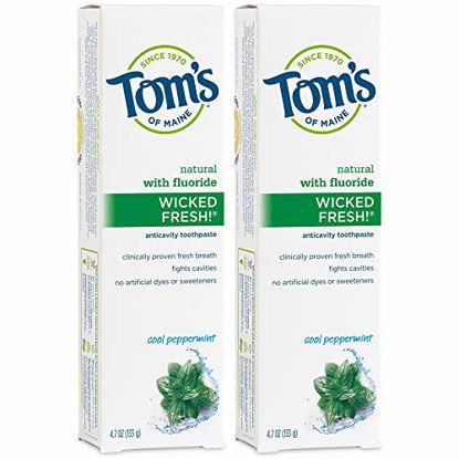 Picture of Tom's of Maine Natural Wicked Fresh! Fluoride Toothpaste, Cool Peppermint, 4.7 oz. 2-Pack