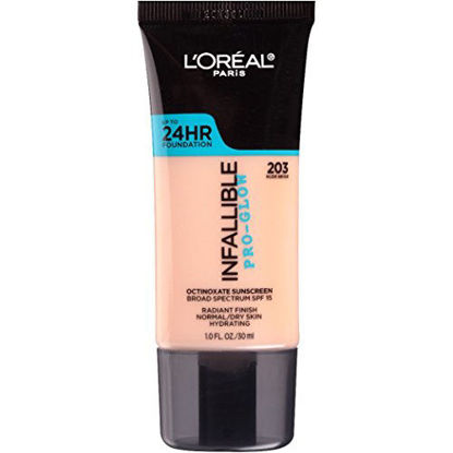 Picture of L'Oreal Paris Makeup Infallible Up to 24HR Pro-Glow Foundation, 203 Nude Beige, 1 fl; oz.