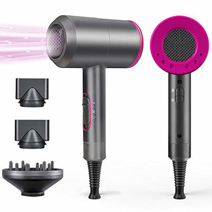 Picture of 1800W Professional Hair Dryer with Diffuser Ionic Conditioning - Powerful, Fast Hairdryer Blow Dryer,AC Motor Heat Hot and Cold Wind Constant Temperature Hair Care Without Damaging Hair