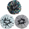 Picture of Shower Caps, 3 PACK Bath Cap for Women Waterproof & Adjustable Double Layered Shower Cap (Multi-colored8)