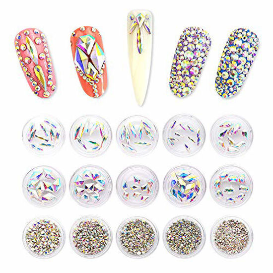 36 Pieces Heart Nail Art Rhinestones Pearl Crystal Nail Charms 3D Dangle  Nail Charms Metal Nail Gems 3D Nail Jewelry for Nails DIY Accessories  Supplies Jewelry Crafting, Gold, Silver, 18 Styles :