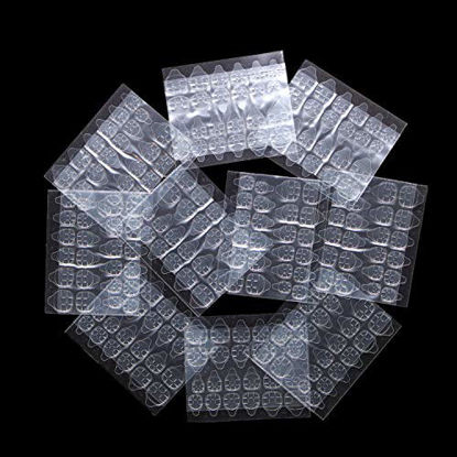 Picture of Ivtor 10 Sheets Waterproof Breathable Jelly Double Sided Adhesive Tabs Nail Glue Sticker False Nail Tips
