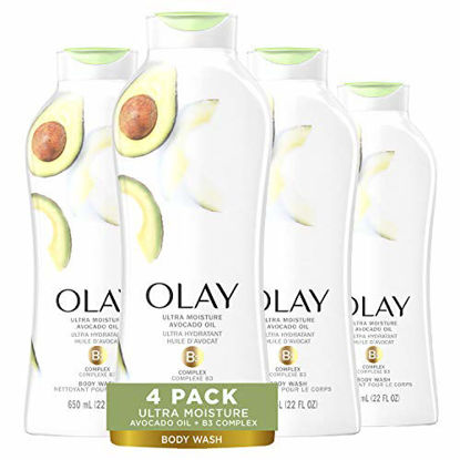 Picture of Olay Ultra Moisture Body Wash with B3 and Avocado Oil, 22 Fl Oz  (Pack of 4)