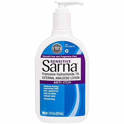 Picture of Sarna Sensitive Anti-Itch Moisturizing Lotion for Dry Irritated Skin, Fragrance Free, 7.5 Fl Oz