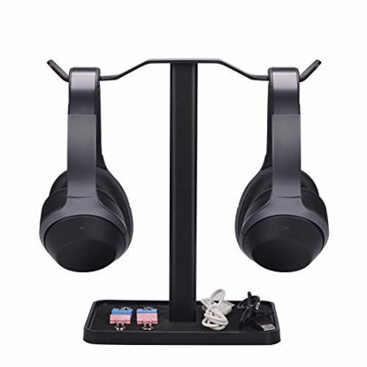 Picture of [Super Stable] Neetto Dual Headphones Stand for Desk, Aluminum Alloy & Metal Gaming Headsets Holder Hanger for Sennheiser, Sony, Audio-Technica, Bose, Beats, Akg, Display Mount - HS908