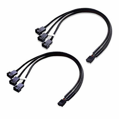 Picture of Cable Matters 2-Pack 3 Way 4 Pin PWM Fan Splitter Cable - 12 Inches
