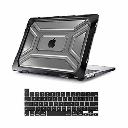 Picture of MOSISO MacBook Pro 13 inch Case 2020 Release A2338 M1 A2289 A2251, Heavy Duty Plastic Hard Shell Case with TPU Bumper&Keyboard Cover Only Compatible with MacBook Pro 13 inch with Touch Bar, Black