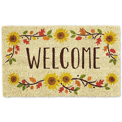 Picture of DII Welcome Home Natural Coir Doormat, Indoor/Outdoor, 18x30, Sunflowers